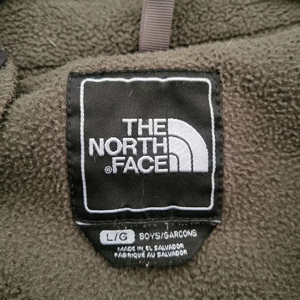 The North Face Denali PolarTec Boys Size Large Jacket Blue Green Zip Front